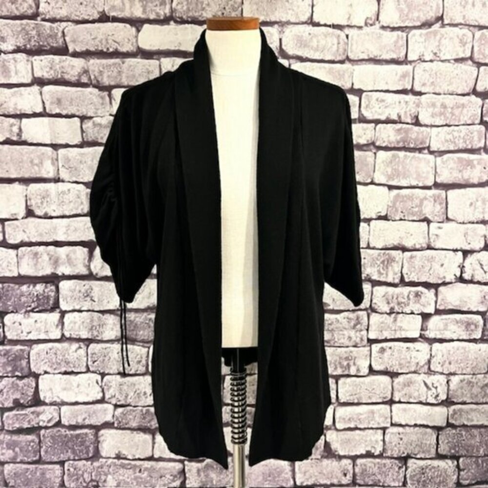 AB Studio Black No Close Dolman Sleeves Cardigan Sweater Size L